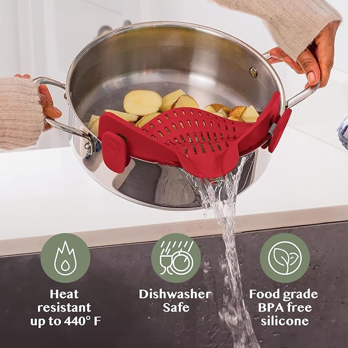 Kitchen Gizmo Snap N Strain Silicone Pot Strainer - Image 5