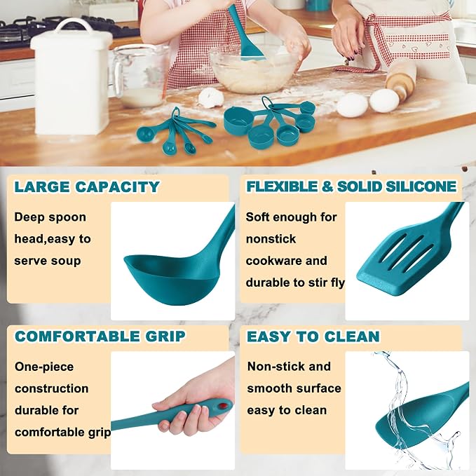 E-far Silicone Cooking Utensils Set, Silicone Kitchen Tools - Image 4