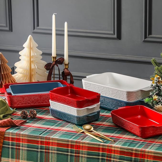 Ceramic Baking Dish Set of 3, Casserole Dishes - Image 8