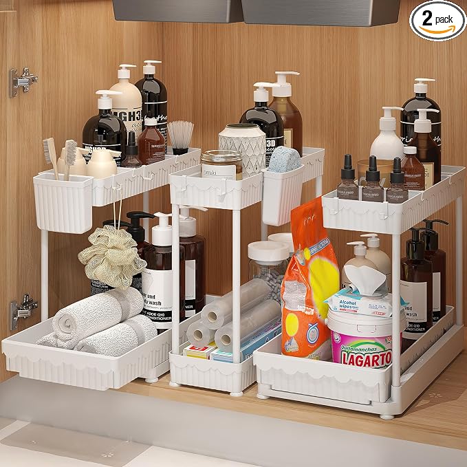 Sevenblue 3 Pack Multi-Purpose Under Sink Organizers and Storage, 2026 L-Shaped by Sevenblue