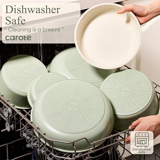 CAROTE Pots and Pans Set, Nonstick Cookware Set Detachable Handle, RV Cookware - Image 3