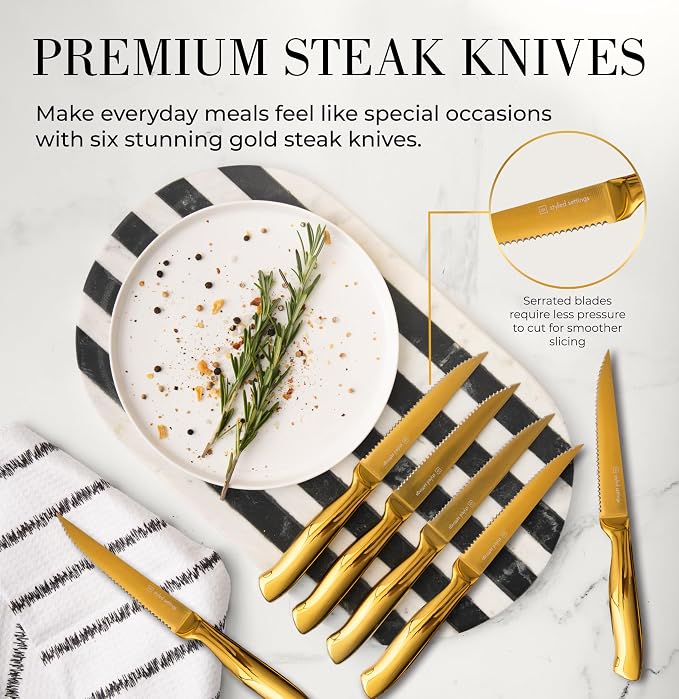 STYLED SETTINGS White and Gold Knife Set - Image 9