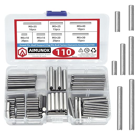 110Pcs Dowel Pins Shelf Support Pegs Kit, Stainless Steel Shelf Support Pin by AIMUNOK