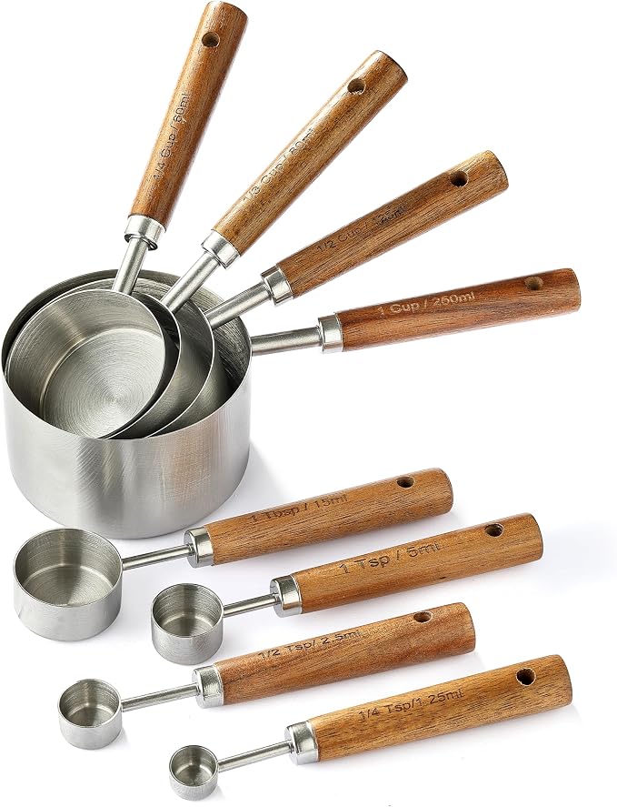 8PCS Measuring Cups, DAJLFA Stainless Steel Measuring Cups and Spoons Set by Unknown