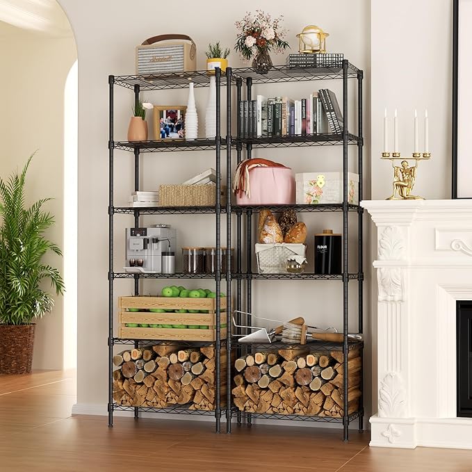 SINGAYE 6 Tier Adjustable Storage Shelf Wire Shelving Unit Metal Shelves - Image 2