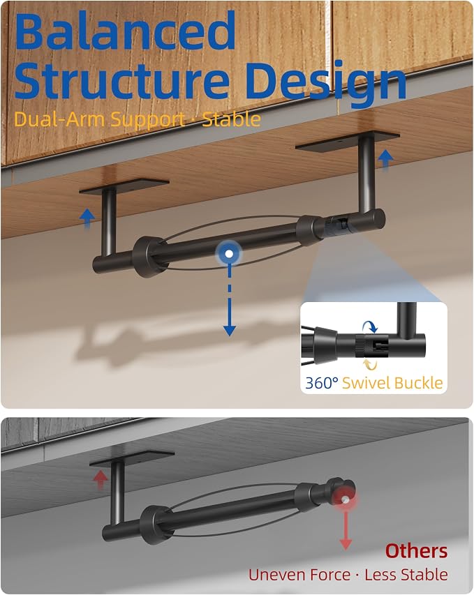 RUACQ Paper Towel Holder Under Cabinet, One Hand Tearing Paper Towel Holder - Image 3