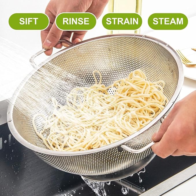 Gulex Stainless Steel Colander and Strainer Set， Strainer - Image 6