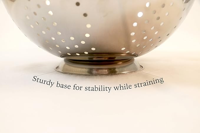 EXCELSTEEL Heavy Duty Stainless Steel Colander 5 Qt | Easy Grip Handles | - Image 4
