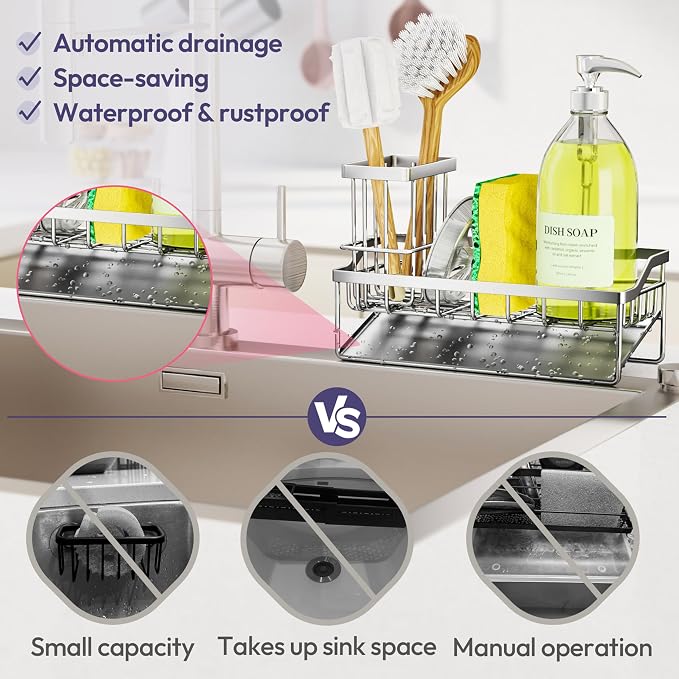 SWTYMIKI Sink Caddy Sponge Holder - Image 3