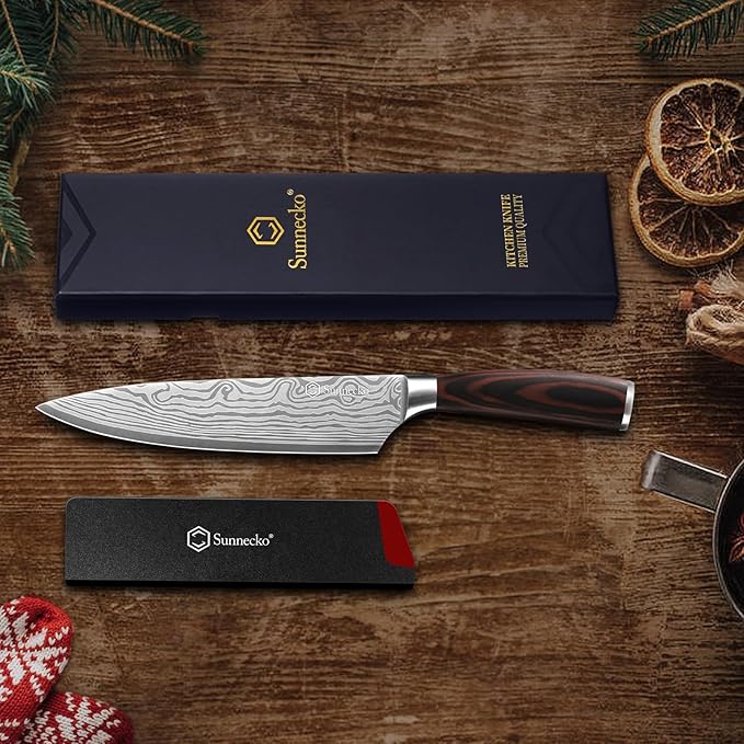 Sunnecko 8 Inch Chef Knife, Professional Japanese Style Kitchen Knife - Image 6