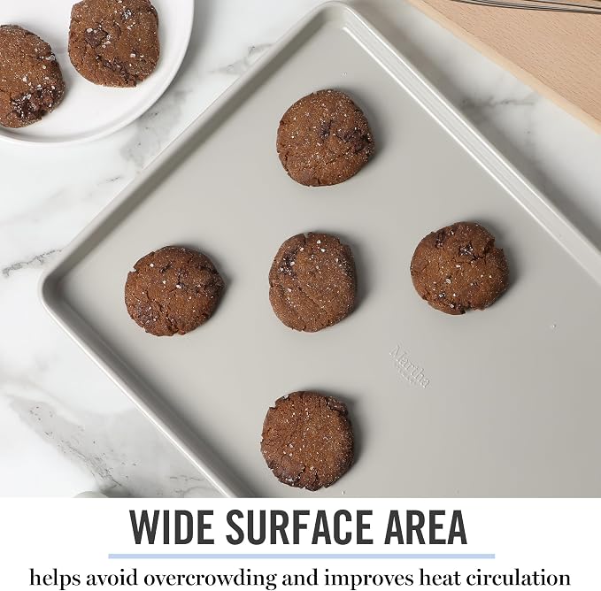 Martha Stewart Gallen 17 x 11 Inch Nonstick Carbon Steel Cookie Sheet – Cool - Image 7