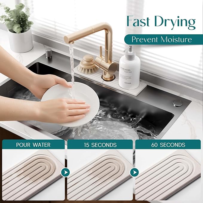 eormoe Diatomite Kitchen Faucet Mat - Image 3