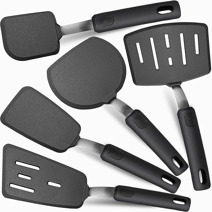 Silicone Spatula Set, Spatulas Silicone Heat Resistant Mixed 5 Piece Kitchen by Cohibon