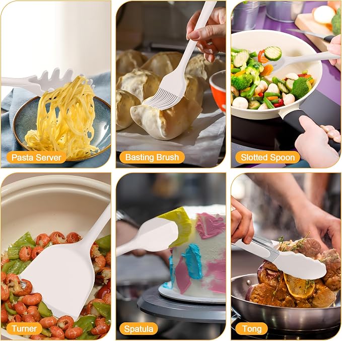 E-far Silicone Cooking Utensils Set, 25 Piece Kitchen Utensils - Image 6