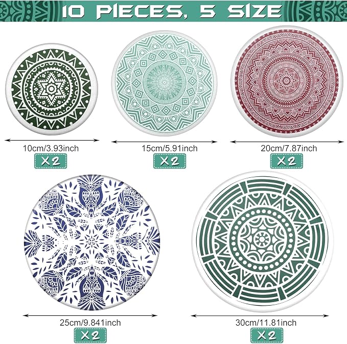 Patelai 10 Pcs Bowl Covers Reusable in 5 Size Stretch Cloth Fabric Elastic Food - Image 2