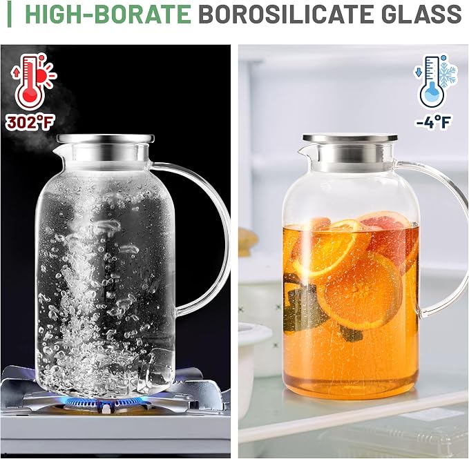 SUSTEAS 2.2 Liter 75oz Glass Pitcher - Image 4