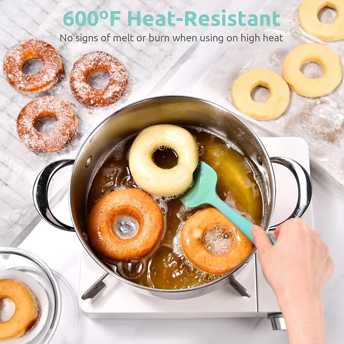 Heat Resistant Silicone Spoon Spatula: U-Taste 600ºF High Heat Flexible 11.38in - Image 3