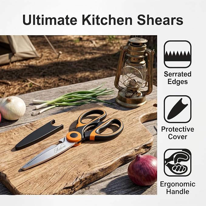 Acelone Kitchen Shears, Premium Heavy Duty Shears Ultra Sharp Stainless Steel - Image 2