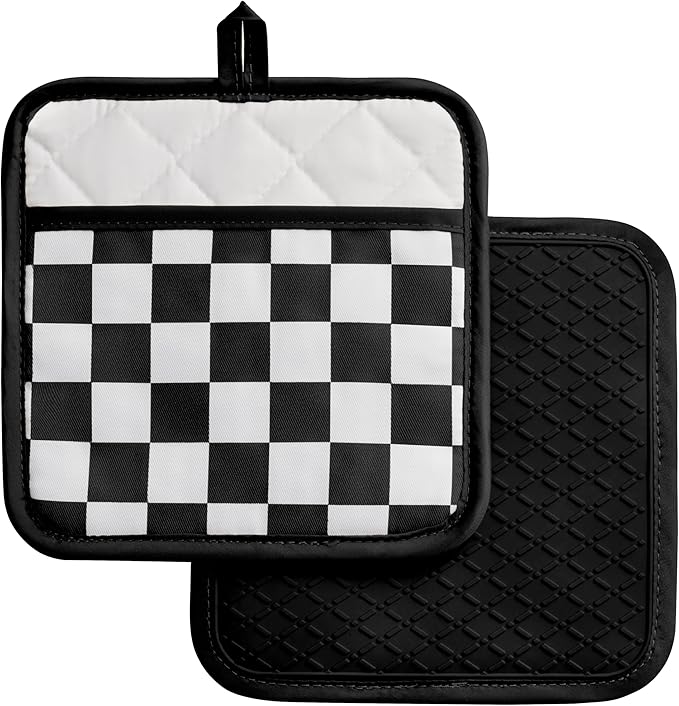 Ohocut Checkered Pot Holder, Silicone Pot Holders by Ohocut