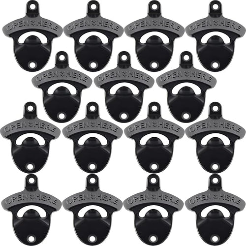15 Packs Classic Beer Top Opener Wall Mounted Black Screw in Bottle Cap Opener by Wallmountedbottleopener