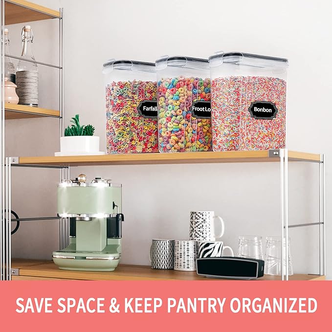 PRAKI Cereal Containers Storage Set, Cereal Dispensers - Image 5