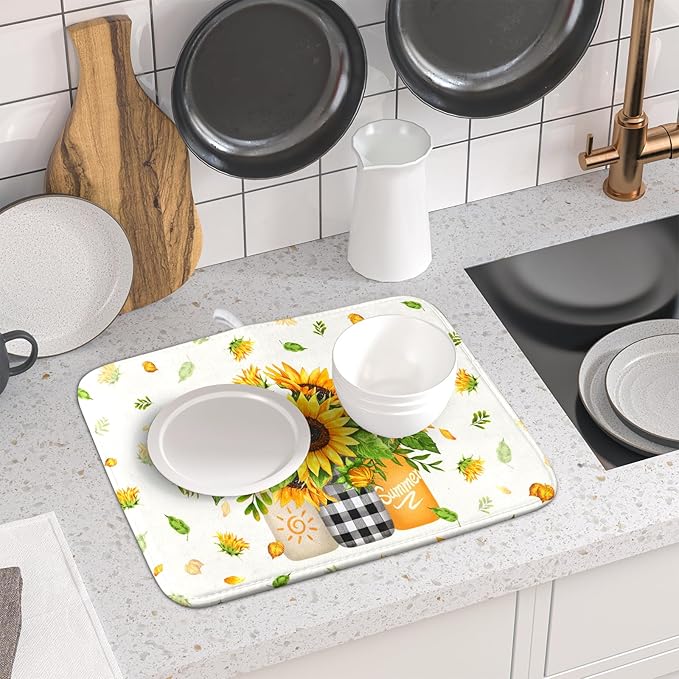 Giwawa Sunflower Vases Dish Drying Mat - Image 6