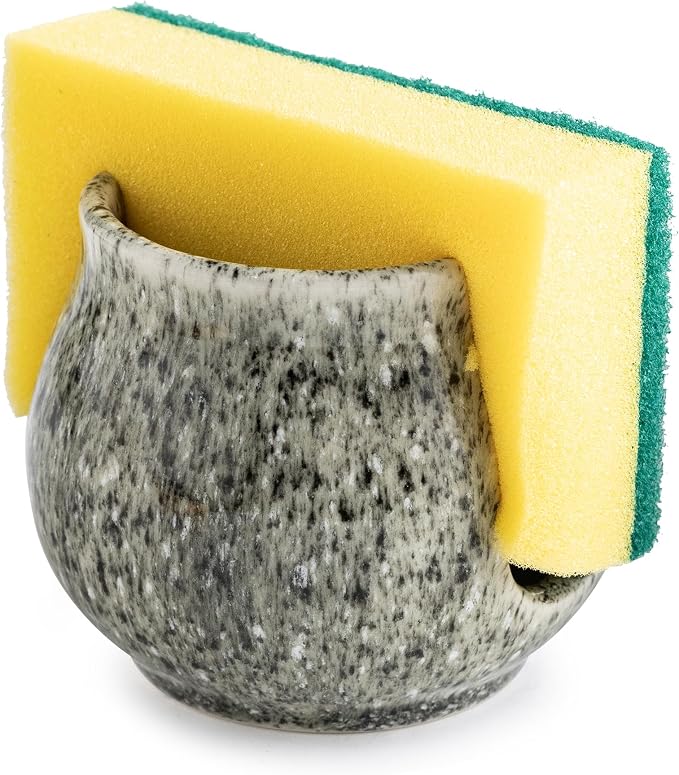 Zoeeker Ceramic Sponge Holder, Kitchen Sponge Holder Sink Caddy Organizer Dish by LAUCHUH