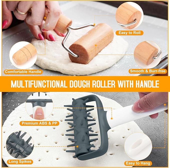 Wooden Rolling Pins for Baking, Small Dough Roller - Image 4