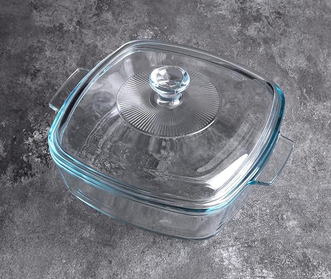 Clear Square Glass Casserole - Image 3