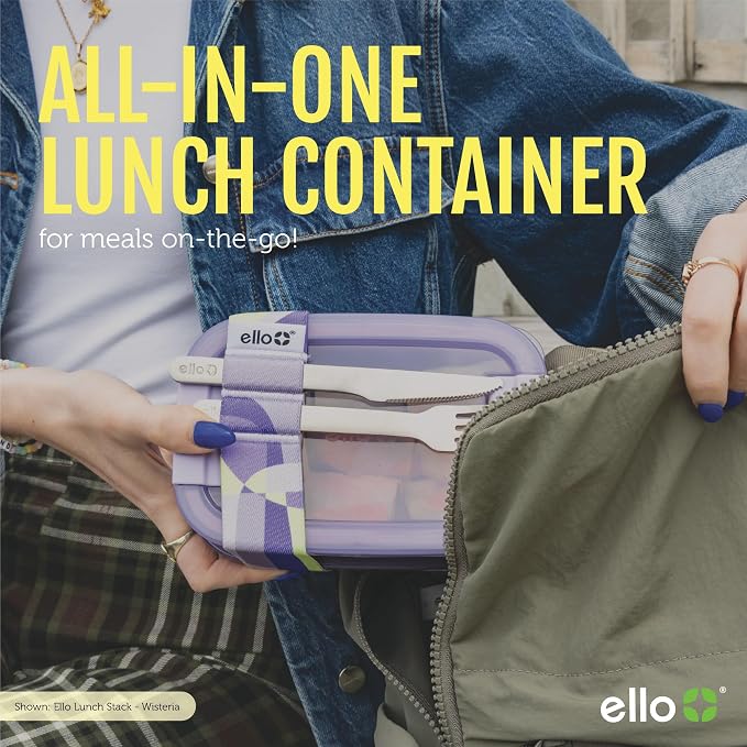 Ello 2-Pack Bento Box Lunch Stack Plastic Food Storage Container | Leak-Proof - Image 6