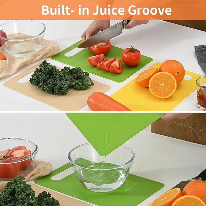 Luckyiren Kitchen Cutting Board Set of 6, Plastic Cutting Boards - Image 2