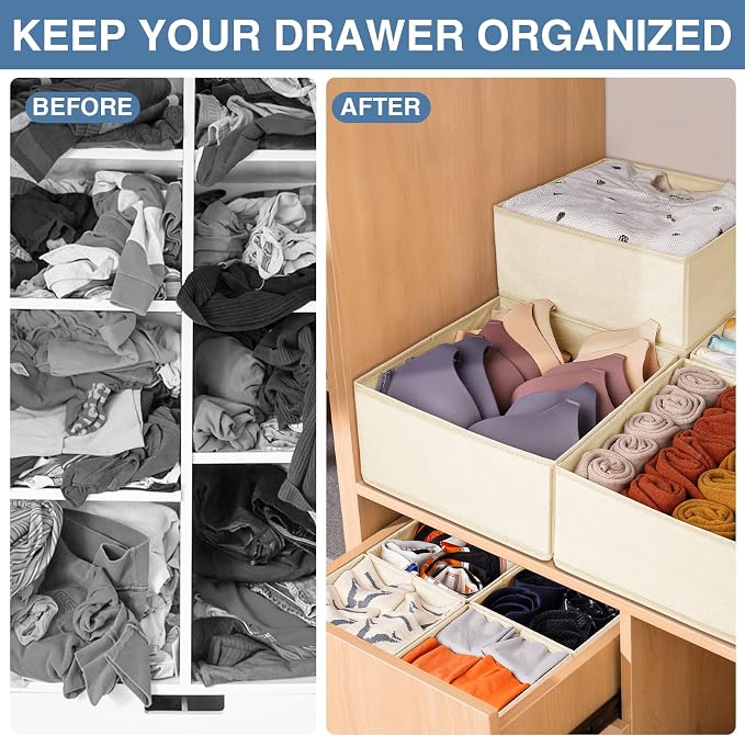 Criusia Drawer Organizer Clothes, 24 Pack Dresser Organizer Bins - Image 3