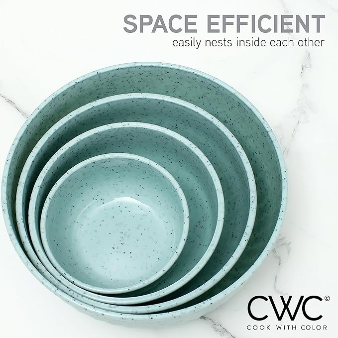 COOK WITH COLOR Prep Bowls with Lids- Wide and Deep Nesting Plastic Small - Image 4