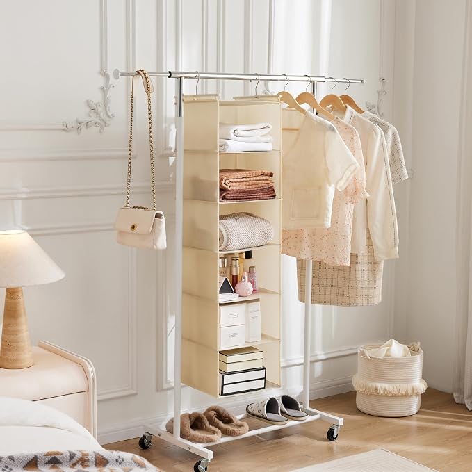 MAX Houser 6 Tier Shelf Hanging Closet Organizer, Cloth Hanging Shelf - Image 9