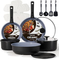 CAROTE 19PCS Ceramic Cookware Sets, Pots and Pans Set Non Stick Non Toxic by CAROTE