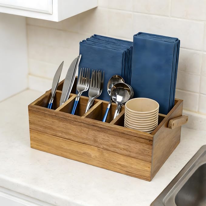VaeFae Acacia Silverware Caddy - Image 7
