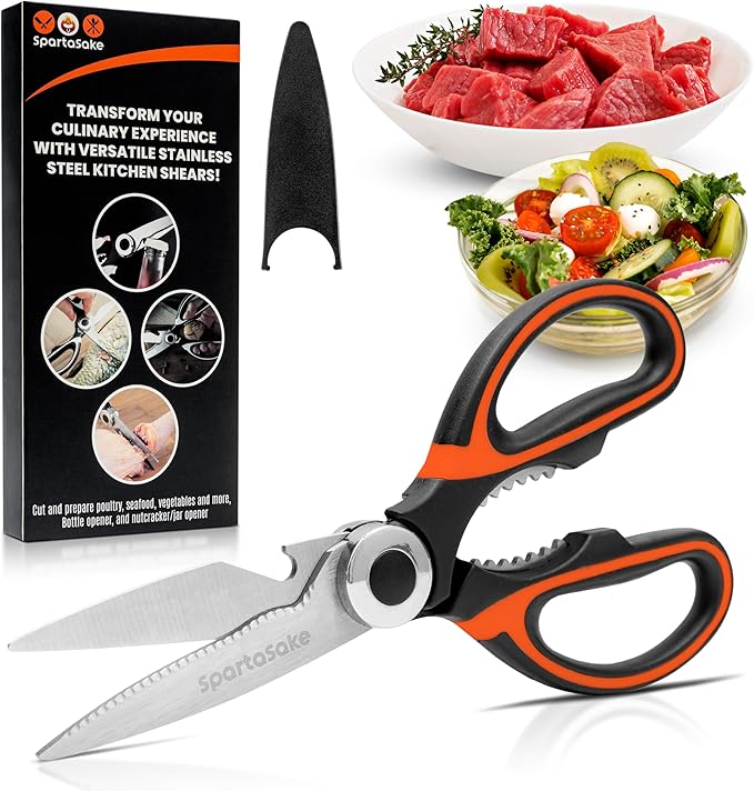 SpartaSake Premium Stainless Steel All Purpose Kitchen Shears by SpartaSake