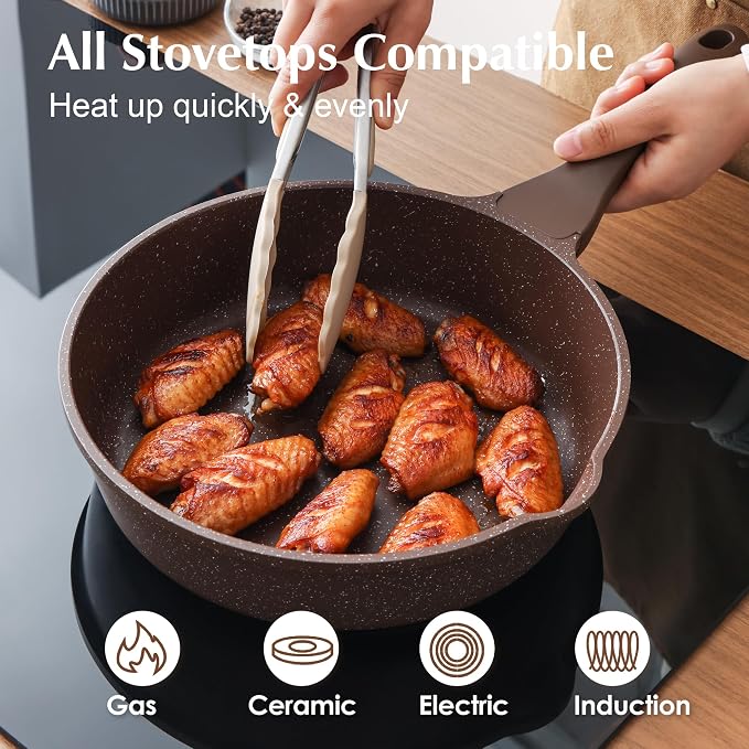 SENSARTE Nonstick Cookware Set 13-Piece, Healthy Pots and Pans Set Kitchen - Image 4