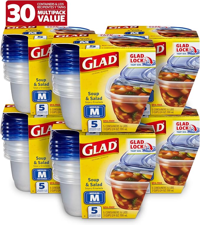 Glad GladWare Medium Rectangle Food Storage Containers by GladTrashFoodStorage