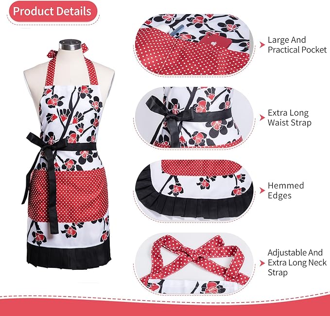 Lovely Flower Pattern Retro Aprons - Image 4