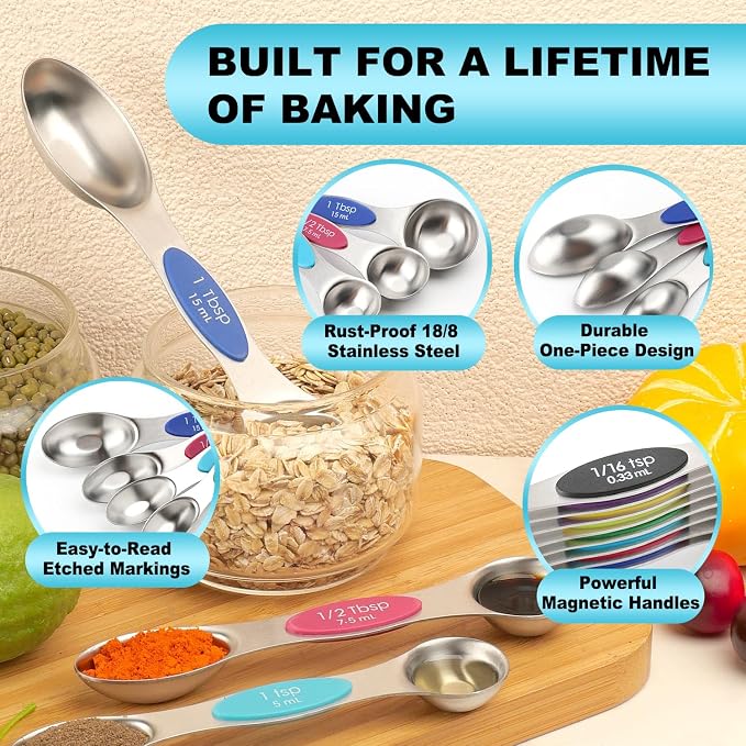Magnetic Measuring Spoons Set of 9 - Image 3