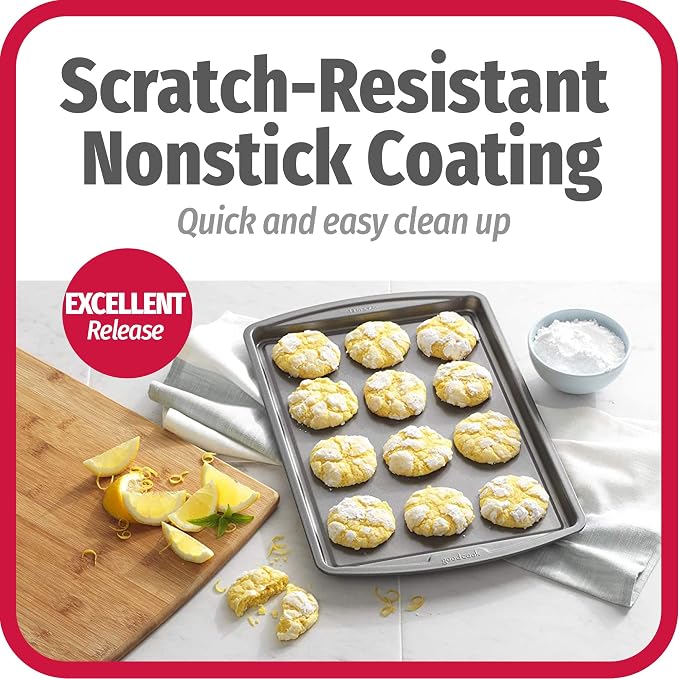GoodCook Everyday Nonstick Carbon Steel 13” x 9” Baking Sheet Set, 3 Pack – - Image 3