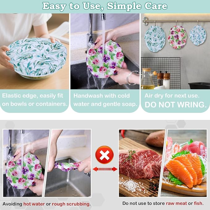 5-Size Reusable Beeswax Bowl Covers - Image 6