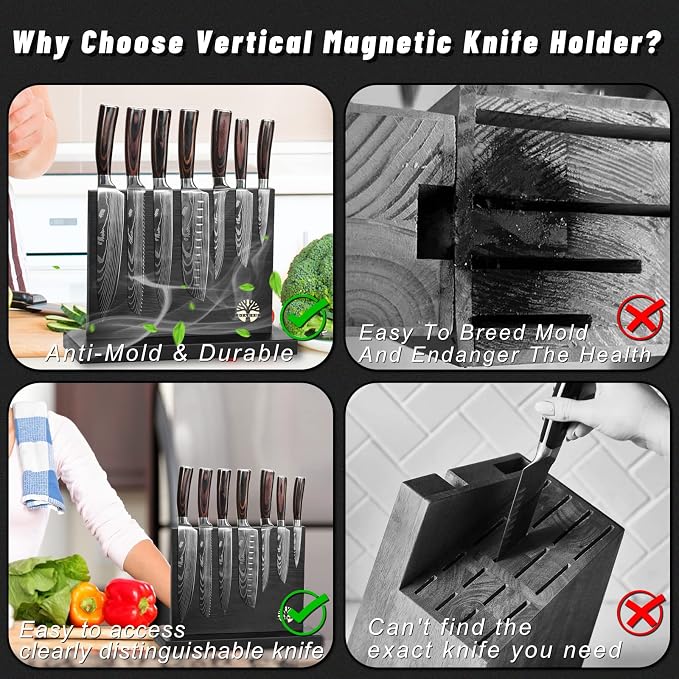 7-Piece Kitchen Knife Set with Magnetic Block - Image 5