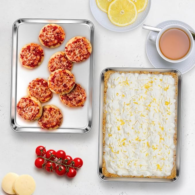 Homikit 1 Pack Baking Sheet, 10 x 8 Inch Stainless Steel Cookie Tray Set - Image 7
