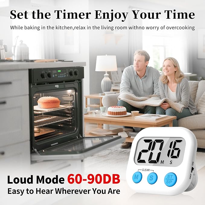 ZILLEEN 6 Pack Kitchen Timers for Cooking Digital Classroom Timers for Teachers - Image 3