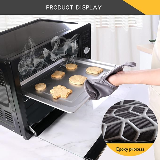 Oven Mitts and Pot Holders Sets 6pcs, Thick Cotton Oven Gloves High Heat - Image 4