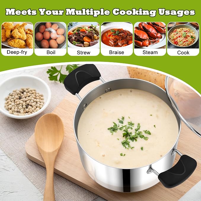 5 Quart 3-Ply Cooking Stock Pot - Image 5