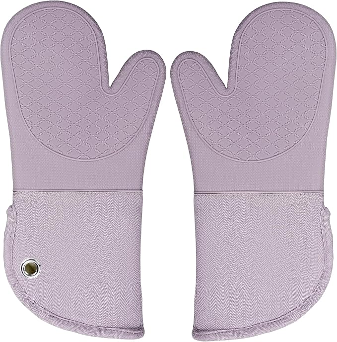 Professional Microwave Silicone Oven Mitts one Pair, Kitchen Mitten Set - Image 8