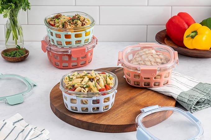 Ello Duraglass 3.4 Cup Round Meal Prep Sets 10Pc, 5 Pack Set- Glass Food - Image 2